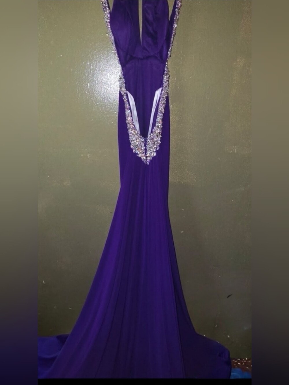 Jovani Beaded Prom/Pageant Gown with Cutout Waist And Tail